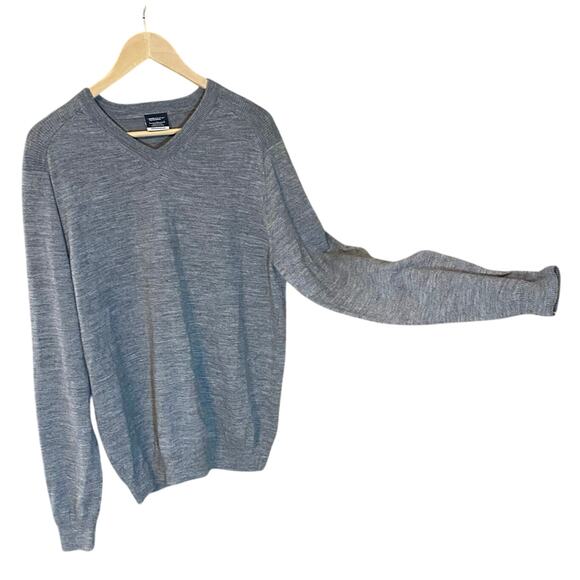 Nike Golf Merino Wool Blend Gray V-Neck Sweater Tour Performance Large - Picture 1 of 9